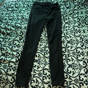 New black jeans fit well to your body figure.